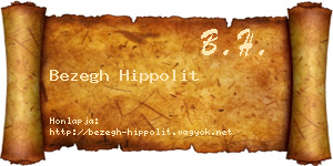 Bezegh Hippolit névjegykártya